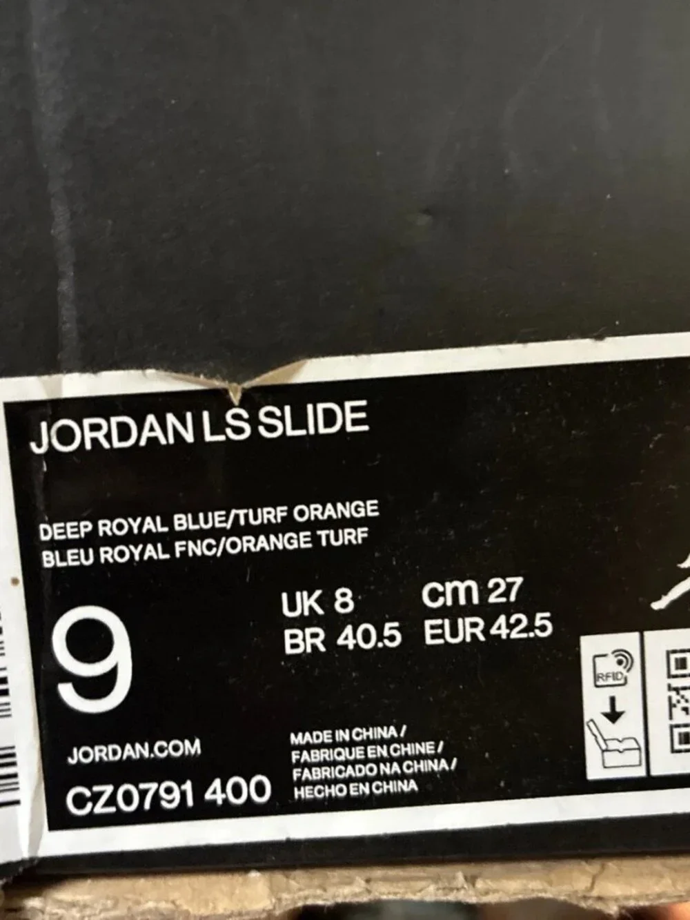 Jordan LS Slide Deep Royal Blue Black White Men's Sandals CZ0791-400 Sz 9 & 11